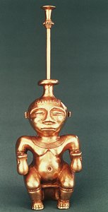 Lime Container of Cast Gold, Quimbaya by Pre Columbian